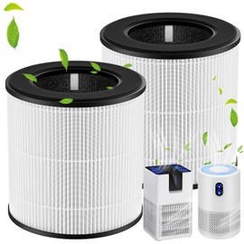 M05 B-D02L Replacement Filter Compatible with MOOKA M05/ B-D02L Air Purifi-ers, for KOIOS B-D02L, for VEWIOR B-D02U, HEPA Air Filter and Activated Carbon Filter, 2 Pack, White