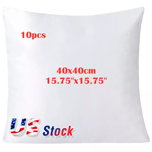 CALCA US Stock 10pcs 40x40cm Plain White Sublimation Blank Pillow