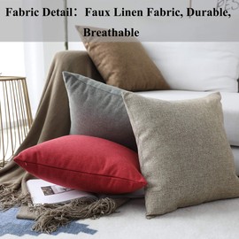 Home Brilliant Decor Linen Textured Oblong Cushion Cover Decorative Throw Pillow Cover for Sofa, 30cm x 50cm, 2 Pack, Natural Linen