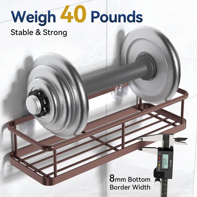 YASONIC Shower Caddy Adhesive, No Drill Bathroom Shower Organizers, with