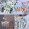 8 Sheets Cartoon Christmas Nail Art Stickers 3D Self-Adhesive Snowflake