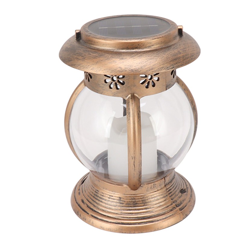 Brass Color Courtyard Solar Powered Hanging Lantern Light IP44 Waterproof