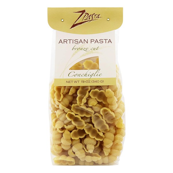 ZPasta Conchiglie – Pasta artesanal cortada en bronce, 12 oz 1 paquete