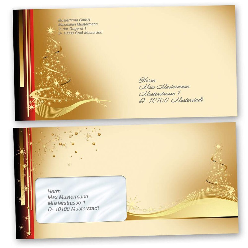 10 Envelopes (No Window) Christmas Letter DIN Long (220 x
