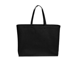 Port Authority Cotton Canvas Jumbo Tote BG427, Deep Black, OSFA