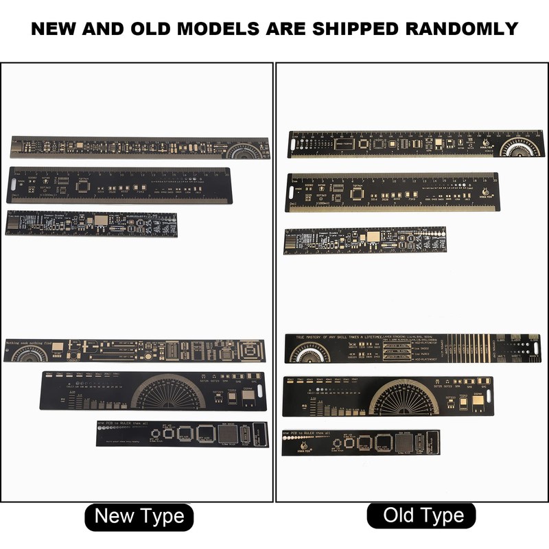 Hililand 3 Pieces 6.3/7.87/10.23 Inch PCB Circuit Board Ruler Multifunctional