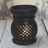 India House Oil Burner Aroma Diffuser|Soapstone Tea Light Holder|Black Hand