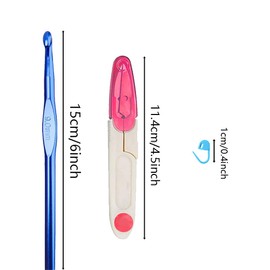 25 Pieces 2mm-9mm Aluminum Crochet Hook Set Multicolor Craft Making Metal Accessories Needles Hooks Knitting Kit for Beginners with Yarn Needle Handle Stitch Markers Supplies Tool