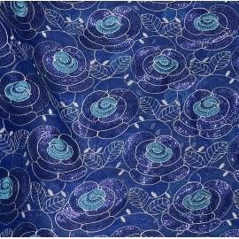 wowfabric4less123 2 Yard Blue Silver Turquoise Embroidery sequins Lace fabric 50” Width