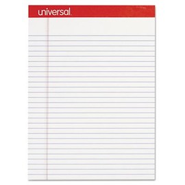 Perforated Edge Writing Pad, Legal Ruled, Letter, White, 50-Sheet, Dozen