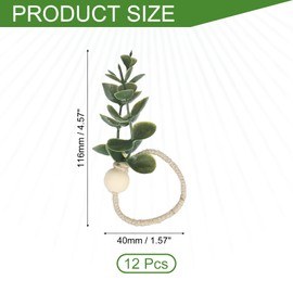 sourcing map 12Pcs Napkin Rings, Rustic Farmhouse Table Napkin Holders Serviette Buckles for Decoration Adornment Wedding Parties, Banquet, 116 mm