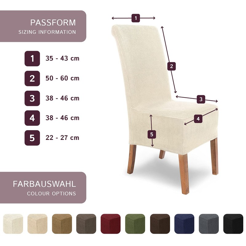 Scheffler Home Chair Cover Stretch Chair Cover Sofia White Ecru