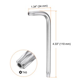 sourcing map 2pcs T45 Tamper Proof Torx Star Key Bit Wrench 4.49" L-Shaped 6 Points Wrenches Chrome-Vanadium Steel Hand Tool for Automotive/Home Repairs