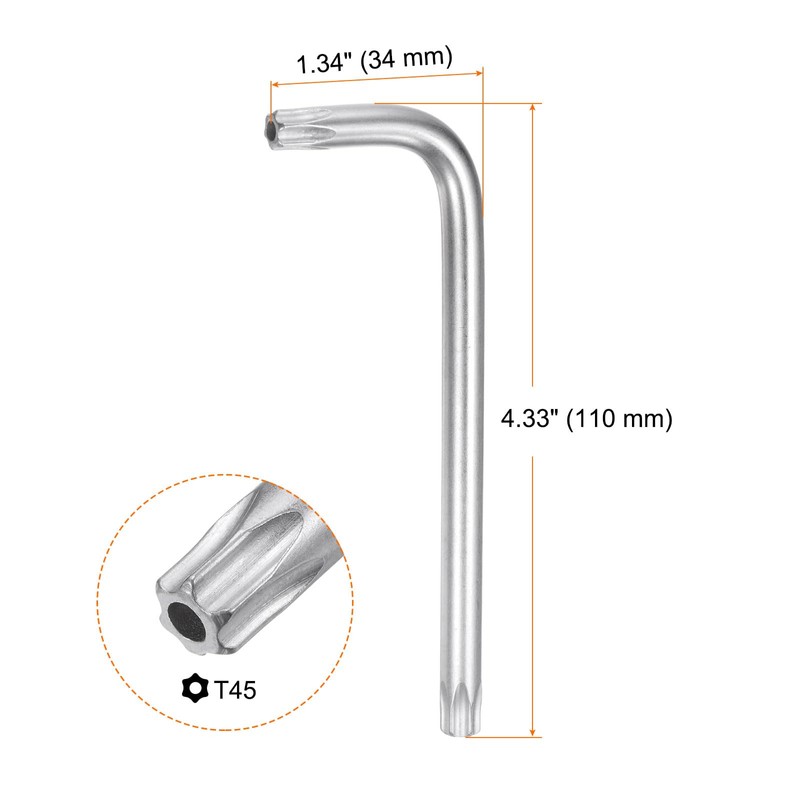 sourcing map 2pcs T45 Tamper Proof Torx Star Key Bit