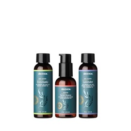 Aleavia Travel Size Trio – Set of Two Organic & All-Natural Prebiotic Body Washes and Facial Cleanser, Scented with Pure Essential Oils – Nourish Your Skin Microbiome – 2 Oz. Bottles