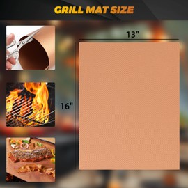 Sumalon Grill Mats for Outdoor Grill, 7 Pcs Non-Stick Reusable BBQ Grill Mat, 15.7 x 13 Inch Heat Resistant Cooking Mat, Easy to Clean, Works on Gas, Charcoal, Electric Grill