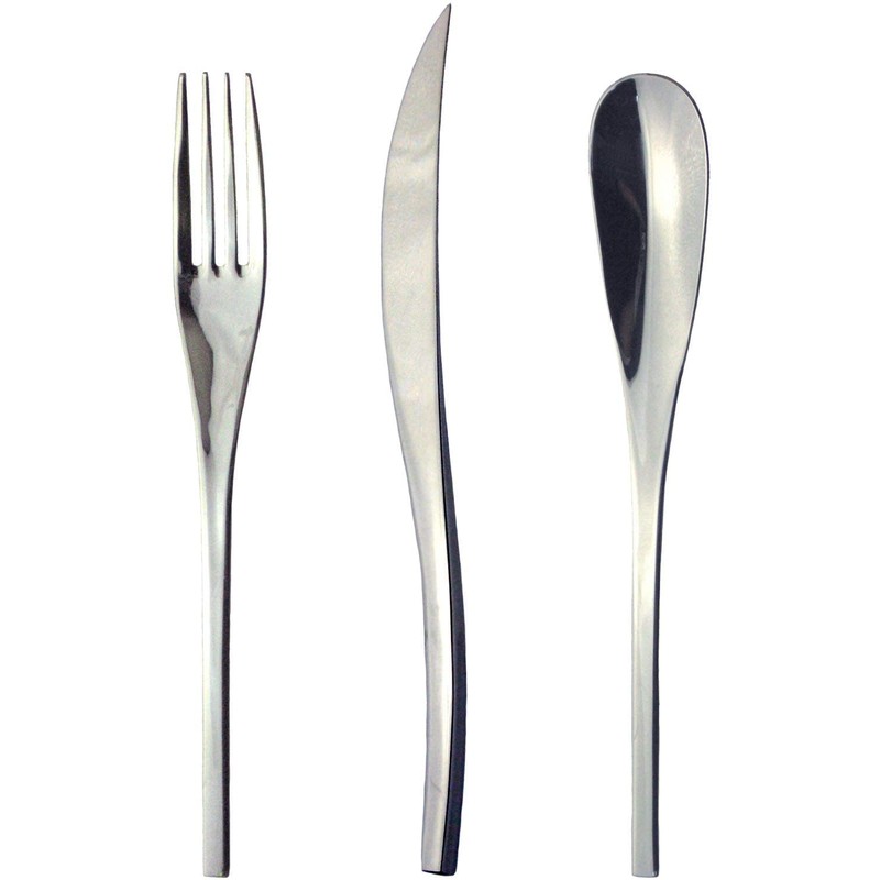 Nagao IKI Dinner Cutlery Set, Lotus, 3 Pieces, 18-8 Stainless