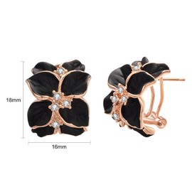 Vissen Women's Flower Clip-On Earrings Without Pierced Earrings, Gold-Plated Spiral Clip Earrings, Modable Clip Earrings, Girls Fashion Jewellery, Stainless Steel