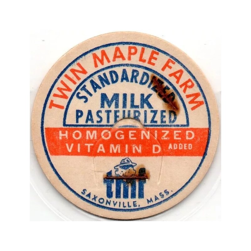 Milk Bottle Cap - Twin Maple Farm - Saxonville, Massachusetts