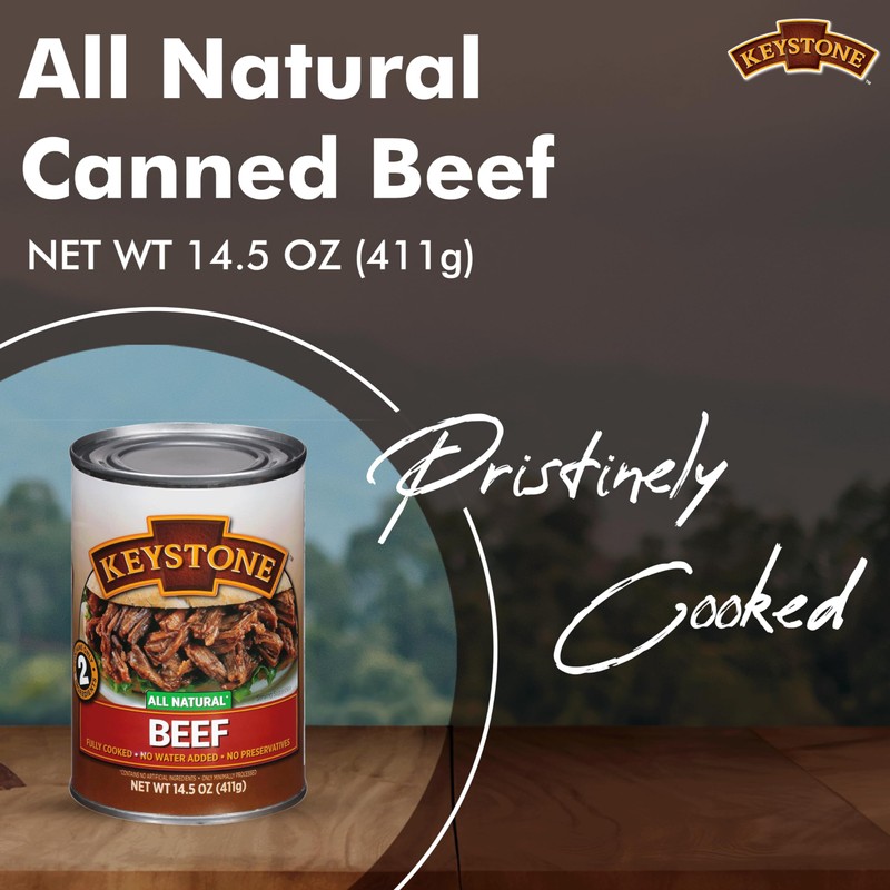 Keystone Meats All Natural Canned Beef 14.5 Oz Long Term