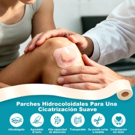 Cinta Hydrocolloid Roll 1.5m x 2PCS, Vendajes de Parches Hidrocoloides 5cm con Autoadhesivo, Ultra Absorbente, Cortable a Medida, Flexible y Impermeable, Kit Esencial de Primeros Auxilios