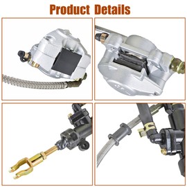 GXYWADY Go Kart Rear Foot Disc Hydraulic Brake Master Cylinder Caliper Assembly with Oiler Replacement for 110cc 125cc 150cc 200cc 250cc Chinese ATV Quad Dune Buggy