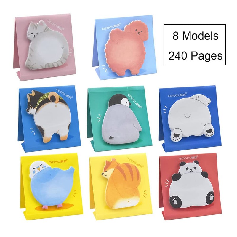 8 Pads 240 Sheets, Cute Sticky Notes Set, Sheets Cute