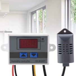 Digital Humidity Controller, XH-W3005 Digital Hygrometer Switch Controller 12V / 24V / 220V, Humidity Range 00%~99% RH(12V)