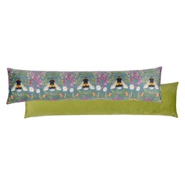 Wylder Nature House of Bloom Zinnia Bee Draught Excluder Cover, Blue, 92 x 20cm