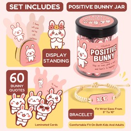 Stofinity Emotional Support Bunny Gifts For Women - Daily Affirmation Cards For Women, Positive Affirmations Teen Girl Gifts Trendy Stuff, Birthday Christmas Inspirational Gift For Coworkers, Friend