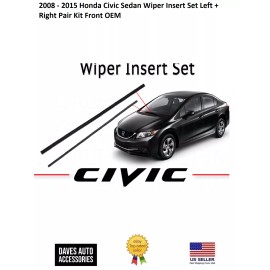 Autoparts Front Windshield Wiper Blade Insert Set Fits 2008-2015 Honda Civic -High Quality