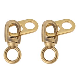 YINETTECH Pack of 2 Brass Boat Flagpole Swivels 77mm Flagpole Accessories for Connecting Flags Flagpole Mounting Ring Clips Gold