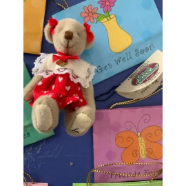 GANZ NOS Ganz cottage collectibles miniatures signed 3” messenger bear w/bag TAMMIE