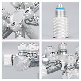 DONGKER Aquarium CO2 Splitter,Aluminum Alloy CO2 Flow Distributor with Fine Adjustment Valve for 4x6mm CO2 Gas Tube CO2 Bubble Counter