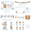 Bear Baby Shower Decorations,260pcs All-in-1 Blue Bear Party Decorations Plates