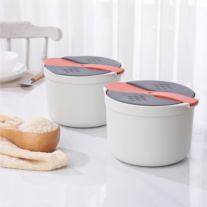 Household Microwave Oven Rice Cooker 2-Layer Rice Steamer High Temperature