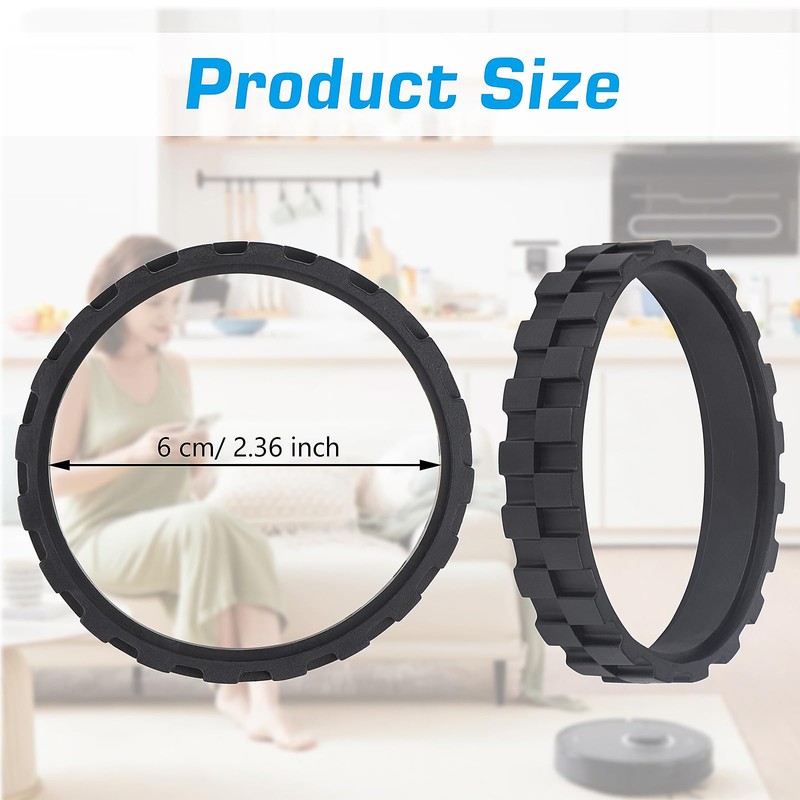 4 Pcs Tires for iRobot Roomba Wheels, No-Slip Wheel Tires