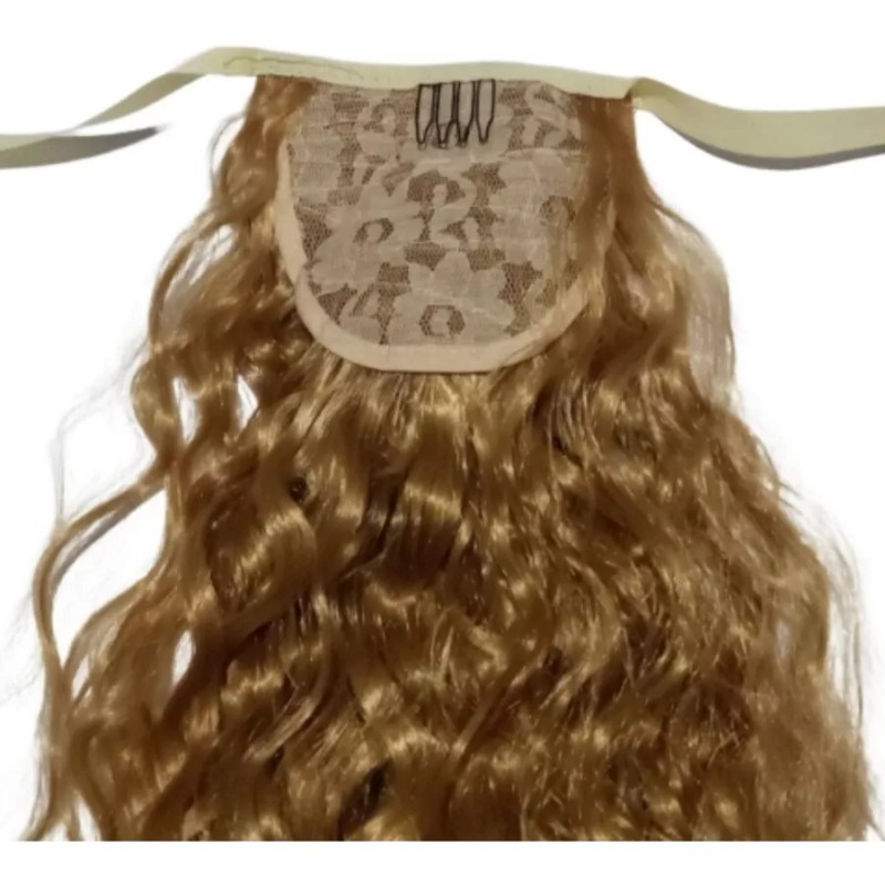 TASSYME ACCESORIOS Coleta Extra Larga Dorada Rizada Mujer Moderna Bonita