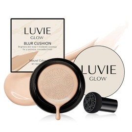 Base de maquillaje Cushion, crema CC con efecto hongo, corrector hidratante, iluminador, de larga duración, efecto BB natural, tono uniforme para todo tipo de piel (Warm)