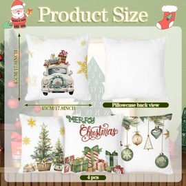 GOLDNICE christmas xmas cushion covers 45x45 christmas pillow covers case christmas home car tartan decorations tartan christmas decorations cushion covers (green)