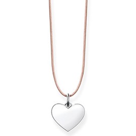 Thomas Sabo Damen-Kette Choker Herz Anhänger 925 Sterling Silber beige LSKE003-173-19-L80v