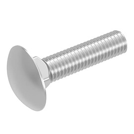 SECCARO M10 x 45mm Carriage Bolt Stainless Steel V2A VA A2 DIN 603 / ISO 8677 Flat Round Head with Square Neck Fully Threaded Pack of 20