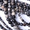 90PCS 4MM Black net Work Natural Gemstone Round Stone Beads