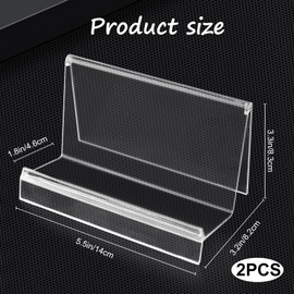 2Pcs Clear Acrylic Purse Display Stand 5.5x3.2x3.3 Inch Wallet Display Stand Holder,Handbag Stand Purse Organizer Shoulder Bag Purse Stand