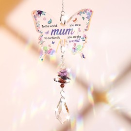 KAAYEE Mum Birthday Gifts, Crystal Suncatcher Gifts for Mum, Presents for Mummy from Daughter Son on Valentines Mothers Day Christmas, Ideal Mother Gifts on Her Birthday (Mum-purple)