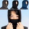 Wikiranju Warm Winter Windproof Thermal Knit Hood Neck Warmer Navy