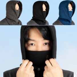 Wikiranju Warm Winter Windproof Thermal Knit Hood Neck Warmer Navy