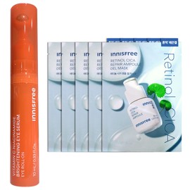 Innisfree Vitamin C Niacinamide Brightening Eye Serum 10mL + Cica Trace Ampoule Gel Mask (23mL) 5 sheets / 이니스프리 비타민C 나이아신아마이드 브라이트닝 아이세럼 10mL+시카 흔적 앰플 겔 마스크 (23mL) 5매