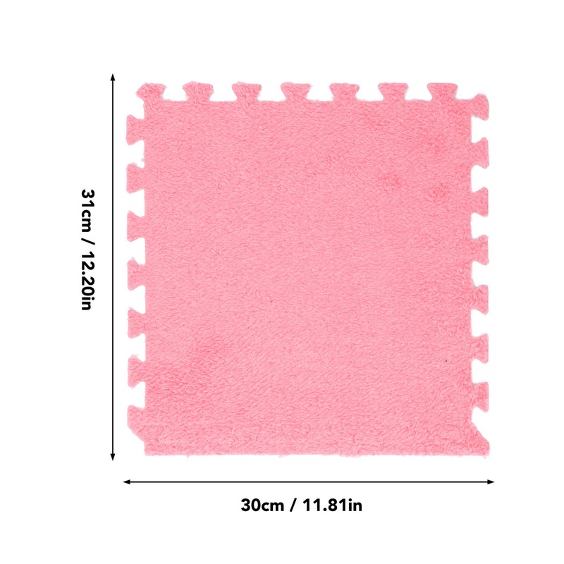10pcs Plush Foam Floor Mat Thickened Cuttable Interlocking Carpet Tiles