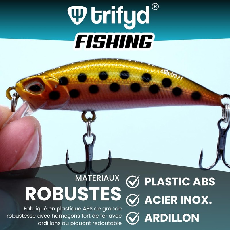 trifyd ® Trout fishing lures and spinning spoons, Pack of